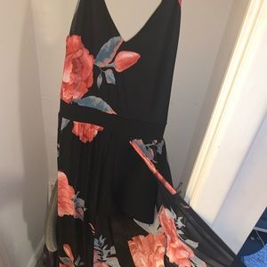 Black floral romper  style dress